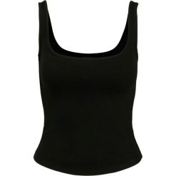 Damski crop top Urban Classic wide. Czarne topy Urban Classics, bez wzorów, bez kołnierzyka, bez ramiączek. Za 93.00 zł.