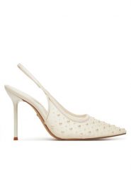 Aldo Sandały Pearlescent 13967481 Biały. Białe sandały Aldo, bez wzorów, z materiału, bez obcasa, na szpilce, bez zapięcia. Za 439.99 zł.