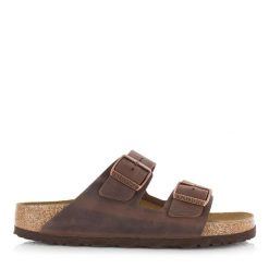 Klapki unisex Birkenstock Arizona. Brązowe klapki Birkenstock, bez wzorów, z materiału, sportowe, bez obcasa, bez zapięcia. Za 469.00 zł.