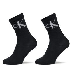 Skarpety długie Calvin Klein Jeans. Czarne skarpetki Calvin Klein Jeans, bez wzorów, z jeansu. Za 69.99 zł.