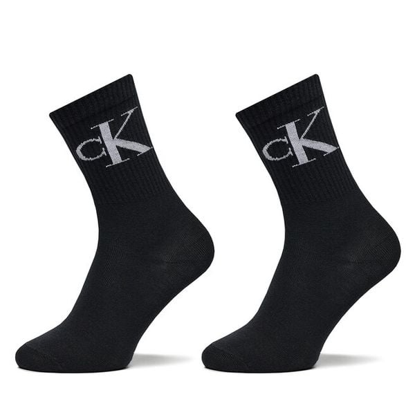 Skarpety długie Calvin Klein Jeans. Czarne skarpetki Calvin Klein Jeans, bez wzorów, z jeansu. Za 69.99 zł.