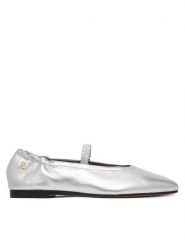 Tommy Hilfiger Baleriny Silver Lth Ellastic Ballerina FW0FW09466 Srebrny. Szare baleriny Tommy Hilfiger, bez wzorów, ze skóry, bez obcasa, bez zapięcia. Za 489.99 zł.