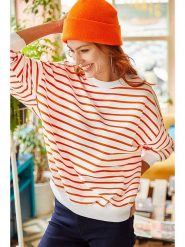 Olalook Bluza w kolorze biało-pomarańczowym rozmiar: S. Białe bluzy Olalook, s, bez wzorów, bez ramiączek, bez kaptura. Za 56.99 zł.