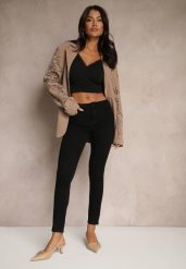 Czarne Bawełniane Jeansy Typu Slim Feloriel. Czarne jeansy Renee, l, bez wzorów, z bawełny, biznesowe. W wyprzedaży za 75.99 zł.