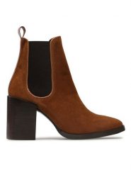 Rage Age Botki RA-67-06-000507 Brązowy. Brązowe botki Rage Age, bez wzorów, ze skóry, bez obcasa, na słupku, bez zapięcia. Za 319.99 zł.