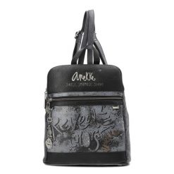 Granatowy Stylowy Damski Plecak Anekke. Niebieskie plecaki Anekke, bez wzorów, z materiału, bez dodatków. Za 399.00 zł.