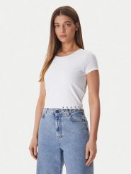 Guess T-Shirt W6GP11 K2933 Biały Regular Fit. Białe t-shirty Guess, s, z aplikacjami, z bawełny, bez kołnierzyka, bez ramiączek. Za 189.99 zł.