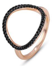 DI GIORGIO Pozłacany pierścionek z cyrkoniami rozmiar: 58. Czarne pierścionki DI GIORGIO, z cyrkonią, pozłacane. Za 161.73 zł.