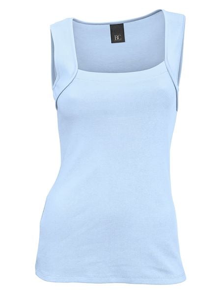 Heine Top w kolorze błękitnym rozmiar: 38. Niebieskie topy Heine, bez wzorów, z bawełny, bez kołnierzyka, bez ramiączek. Za 48.45 zł.