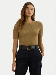 LAUREN RALPH LAUREN Sweter 200957475001 Złoty. Żółte swetry Lauren Ralph Lauren, l, bez wzorów, z bawełny, bez ramiączek. Za 479.99 zł.
