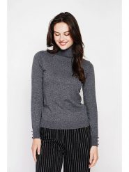 C& Jo Golf w kolorze szarym rozmiar: 42. Szare swetry C& Jo, bez wzorów, ze splotem, klasyczne, bez ramiączek. Za 140.53 zł.