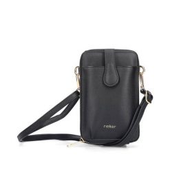 Rieker H1520-00 black, saszetka, listonoszka damska. Czarne nerki i saszetki Rieker, bez wzorów, ze skóry ekologicznej, bez dodatków. Za 199.90 zł.