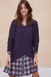 Sweter Damski Astley BS Bakłażan Melanż. Brązowe swetry blue shadow, s, bez wzorów, z bawełny, eleganckie, bez ramiączek. Za 249.90 zł.