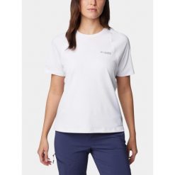 Koszulka sportowa damska Columbia Summit Valley. Białe t-shirty sportowe Columbia, l, bez wzorów, bez ramiączek, trekkingowe. Za 229.00 zł.