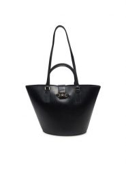 Tommy Hilfiger Torebka Heritage Leather Tote AW0AW17209 Czarny. Czarne shopper bag Tommy Hilfiger, bez wzorów, ze skóry, bez dodatków. Za 669.99 zł.