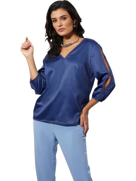 WITT WEIDEN Bluzka w kolorze niebieskim rozmiar: 44. Niebieskie bluzki WITT WEIDEN, bez wzorów, bez kołnierzyka, bez ramiączek. Za 70.24 zł.