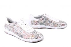 RIEKER 42408-90 multi, półbuty damskie. Półbuty wsuwane Rieker, bez wzorów, bez obcasa. Za 349.90 zł.