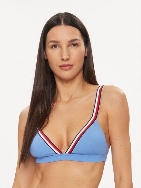 Tommy Hilfiger Góra od bikini UW0UW05290 Niebieski. Niebieskie bikini Tommy Hilfiger, bez wzorów, z syntetyku. Za 169.99 zł.