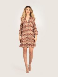 Pinko Sukienka Scintille | 1N135J 8523 | Scintille Abito | Kobieta | Beżowy, Różowy. Brązowe sukienki Pinko, na co dzień, bez wzorów, z tkaniny, bez kołnierzyka, bez ramiączek, midi, proste. W wyprzedaży za 319.00 zł.