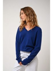 AUTHENTIC CASHMERE Kaszmirowy sweter "Gardoria" w kolorze niebieskim rozmiar: XL. Niebieskie swetry AUTHENTIC CASHMERE, xl, bez wzorów, z kaszmiru, bez ramiączek. Za 355.78 zł.