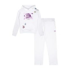 Bluza z bawełna z kaptur na czas wolny na co dzień. Białe bluzy LEONE 1947 APPAREL, bez wzorów, z bawełny, sportowe, bez ramiączek, bez kaptura. W wyprzedaży za 124.24 zł.