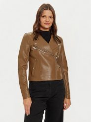Vero Moda Kurtka z imitacji skóry Riley 10302441 Brązowy Slim Fit. Brązowe kurtki Vero Moda, m, bez wzorów, ze skóry, bez kaptura. Za 129.99 zł.