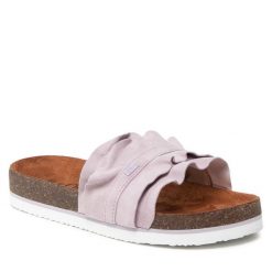Klapki s.Oliver. Fioletowe klapki S.Oliver, bez wzorów, bez obcasa, bez zapięcia. Za 159.99 zł.