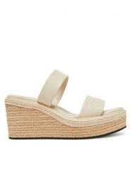 Calvin Klein Klapki Wedge Sandal 50 - He HW0HW02375 Kremowy. Białe klapki Calvin Klein, bez wzorów, ze skóry, bez obcasa, bez zapięcia. Za 284.99 zł.