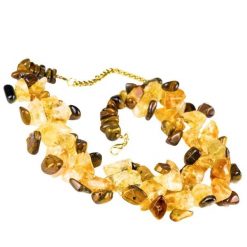 SAMBA Naszyjnik, cytryn i tygrysie oko. Pomarańczowe naszyjniki Samba Gems, z materiału, z cytrynem, metalowe. Za 384.00 zł.