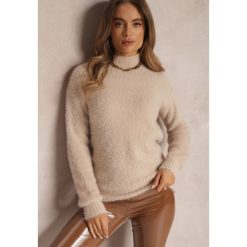 Jasnobeżowy Sweter Wełniany Tasphenyo. Brązowe swetry Renee, l, bez wzorów, z dzianiny, casualowe, bez ramiączek. W wyprzedaży za 55.99 zł.