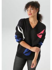 Aniston Sweter w kolorze czarnym rozmiar: 48. Czarne swetry Aniston, bez wzorów, bez ramiączek. Za 65.23 zł.