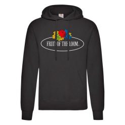 Damska Bluza Z Kapturem Z Nadrukiem Klasycznego Logo W Stylu Vintage. Czerwone bluzy fruit of the loom, xl, bez wzorów, klasyczne, bez ramiączek, z kapturem. Za 118.99 zł.