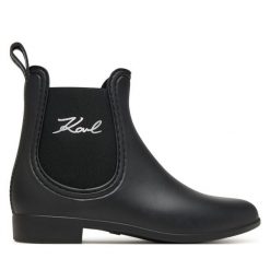 Kalosze KARL LAGERFELD. Czarne kalosze KARL LAGERFELD, bez wzorów, bez zapięcia. Za 309.99 zł.