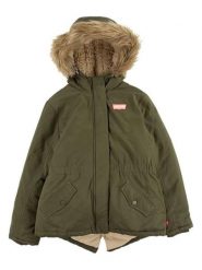 Levi's Kids Parka w kolorze oliwkowym rozmiar: 152. Brązowe płaszcze Levi's Kids, s, bez wzorów, bez kaptura. Za 306.01 zł.