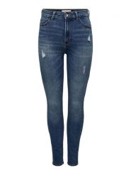 ONLY Dżinsy - Skinny fit - w kolorze granatowym rozmiar: M/L32. Niebieskie jeansy ONLY, l, bez wzorów, klasyczne, z podwyższonym stanem. Za 116.95 zł.