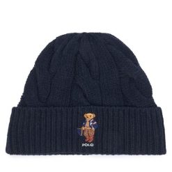 Czapka Polo Ralph Lauren. Niebieskie czapki zimowe Polo Ralph Lauren, bez wzorów. Za 419.99 zł.
