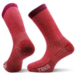 TEKO Light Half Cushion Red - M. Czerwone skarpetki sportowe TEKO, bez wzorów, trekkingowe. Za 70.00 zł.