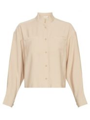 MOSS COPENHAGEN Bluzka w kolorze beżowym rozmiar: L/XL. Brązowe bluzki Moss Copenhagen, l, bez wzorów, z wiskozy, klasyczne, bez kołnierzyka, bez ramiączek. Za 149.66 zł.