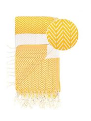 Hammam Chusta hammam w kolorze żółto-białym - 180 x 100 cm rozmiar: onesize. Białe chusty Hammam, bez wzorów, z bawełny. Za 69.99 zł.