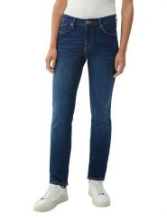 S.Oliver Dżinsy - Slim fit - w kolorze granatowym rozmiar: 34/L32. Niebieskie spodnie materiałowe S.Oliver, bez wzorów, z materiału, klasyczne. Za 119.95 zł.
