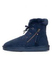 ISLAND BOOT Botki zimowe "Celeste" w kolorze granatowym rozmiar: 39. Niebieskie botki Island Boot, bez wzorów, z materiału, bez obcasa, bez zapięcia. Za 164.14 zł.