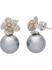 U.S. Polo Assn. Kolczyki-wkrętki z kryształami i perłą rozmiar: onesize. Szare kolczyki U.S. Polo Assn., z kryształem, metalowe. Za 117.99 zł.