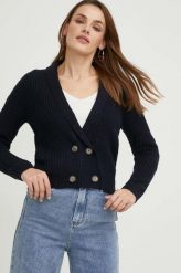 Answear Lab kardigan damski kolor granatowy lekki. Niebieskie swetry Answear Lab, l, bez wzorów, bez ramiączek. W wyprzedaży za 109.99 zł.