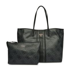 Torebka Guess. Szare shopper bag Guess, z aplikacjami, bez dodatków. Za 689.99 zł.