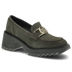 Zielone Półbuty Karino Damskie Eleganckie Obuwie. Zielone półbuty wsuwane Karino, bez wzorów, ze skóry, biznesowe, bez obcasa, na obcasie. Za 269.00 zł.