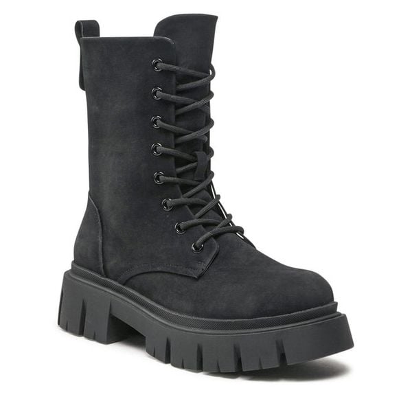 Trapery Jenny Fairy. Czarne traperki Jenny Fairy, bez wzorów, bez obcasa, bez zapięcia. Za 169.99 zł.