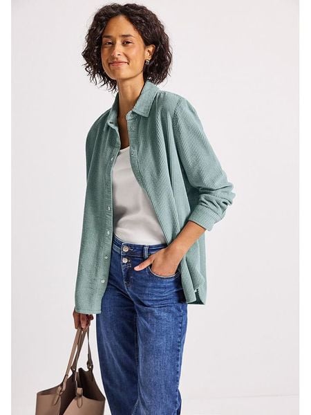 Street One Koszula sztruksowa w kolorze miętowym rozmiar: 36. Niebieskie koszule Street One, bez wzorów, z bawełny, street, bez kołnierzyka, bez ramiączek. Za 148.96 zł.