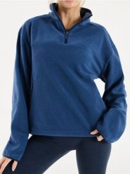 Bluza polarowa - niebieski. Niebieskie bluzy bez kaptura Sinsay, l, bez wzorów, z polaru, bez kaptura. Za 49.99 zł.