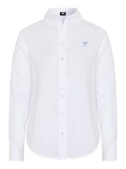 Polo Sylt Lniana koszula - Regular fit - w kolorze białym rozmiar: L. Białe koszule Polo Sylt, l, bez wzorów, ze lnu, bez kołnierzyka, bez ramiączek. Za 146.95 zł.