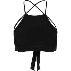 Damski crop top Urban Classic Triangle. Czarne topy Urban Classics, bez wzorów, bez kołnierzyka, bez ramiączek. Za 69.00 zł.